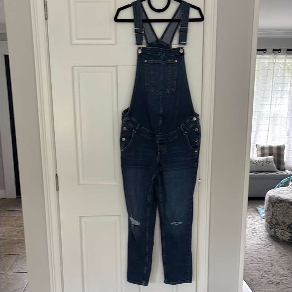 H&M Mama- Medium- Maternity Dark Blue Denim Overalls-
